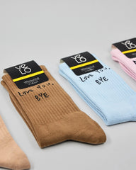 Love You Bye Brown Socks