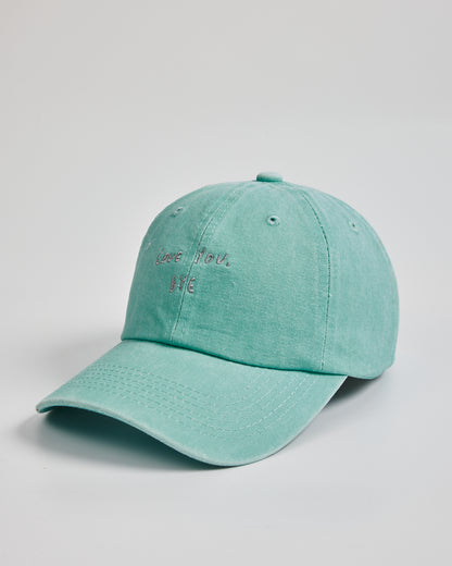Love You Bye Light Blue Washed Cap