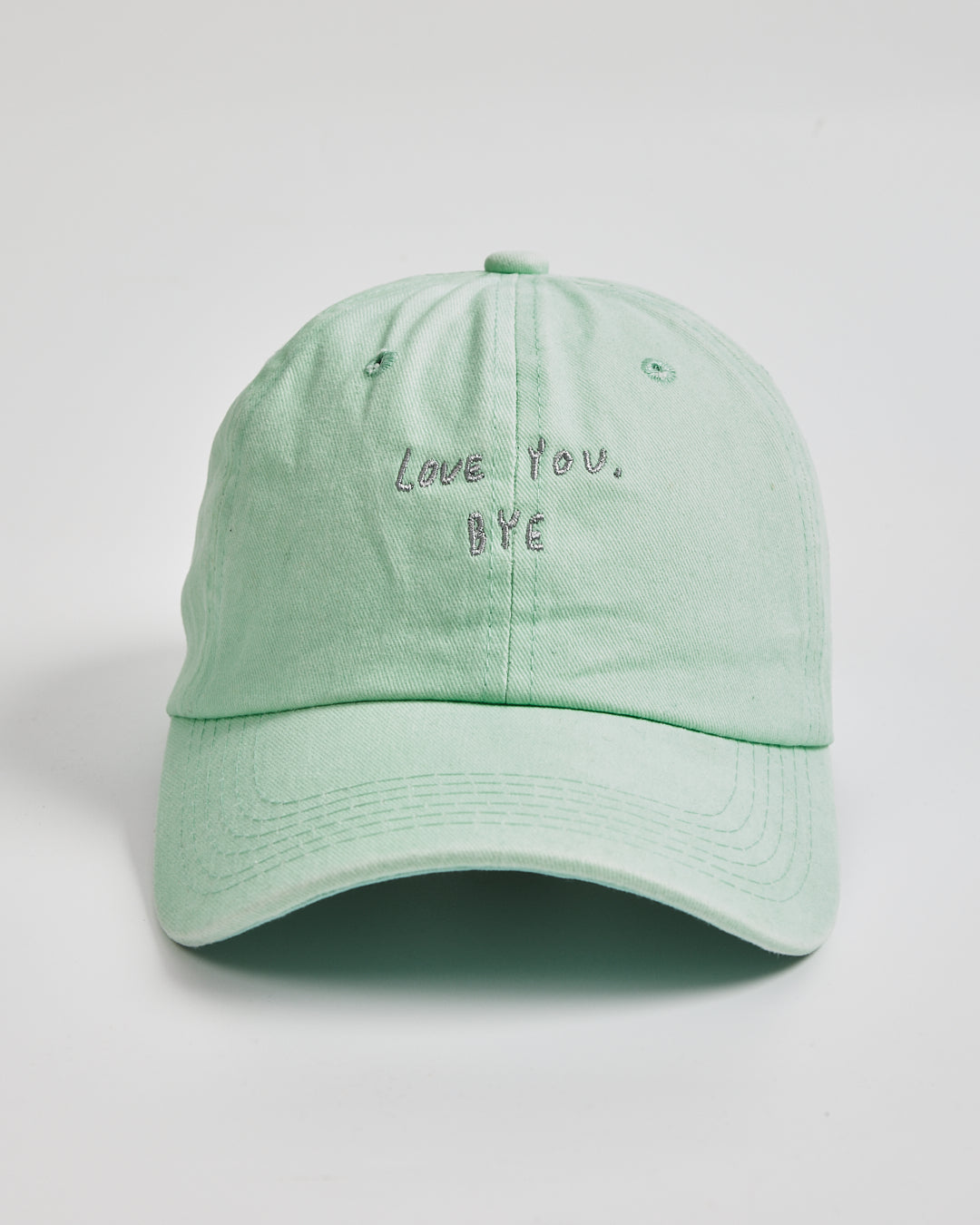 Love You Bye Light Green Washed Cap