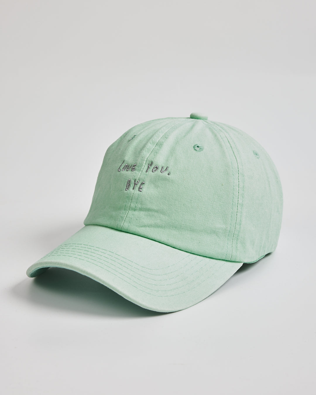 Love You Bye Light Green Washed Cap