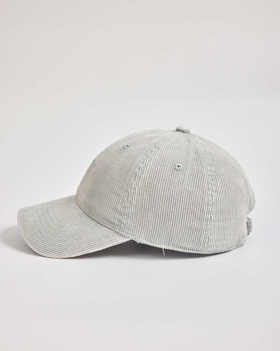 Gray corduroy cap on a light gray background
