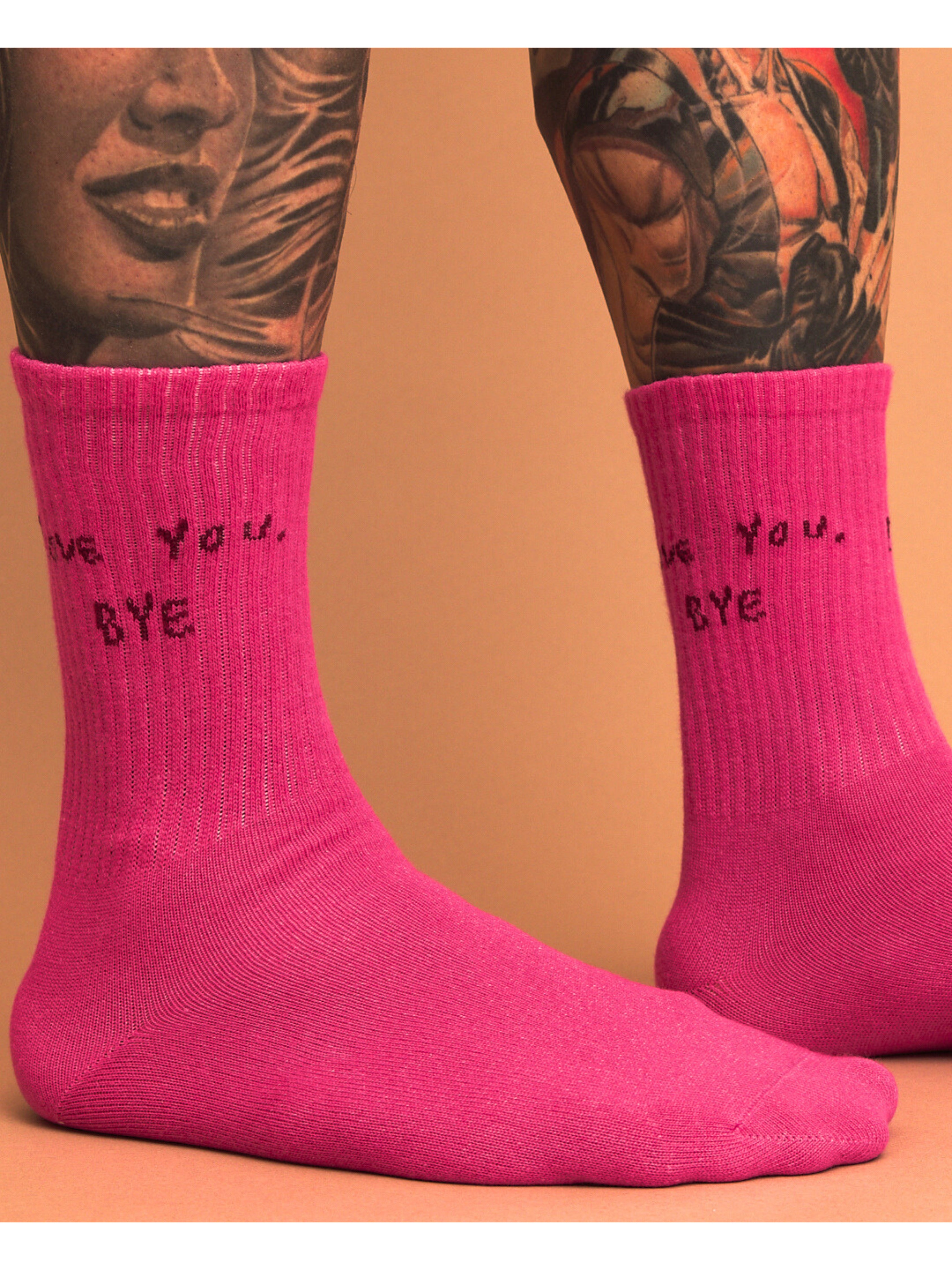 Love You Bye Pink Socks