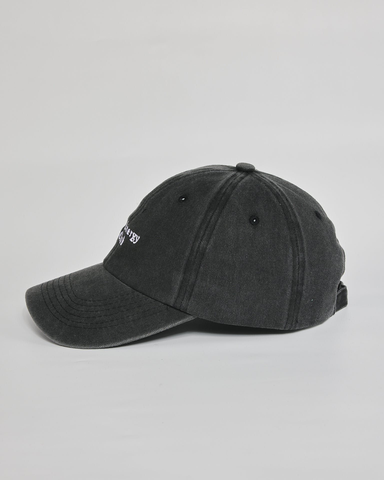 Low Energy Club black washed cap - angled view