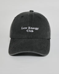 Low Energy Club black washed cap - front view