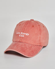 Low Energy Club coral washed cap - side view