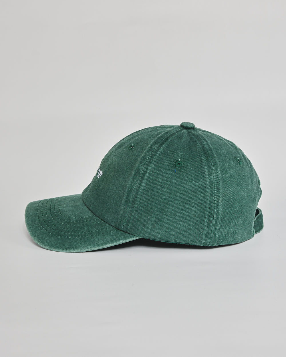 Low Energy Club forest green washed cap - angled view