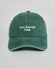 Low Energy Club forest green washed cap - front view