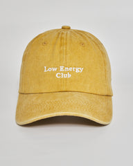 Low Energy Club mustard washed cap - front view