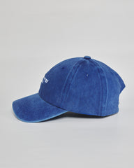 Low Energy Club royal blue washed cap - angled view