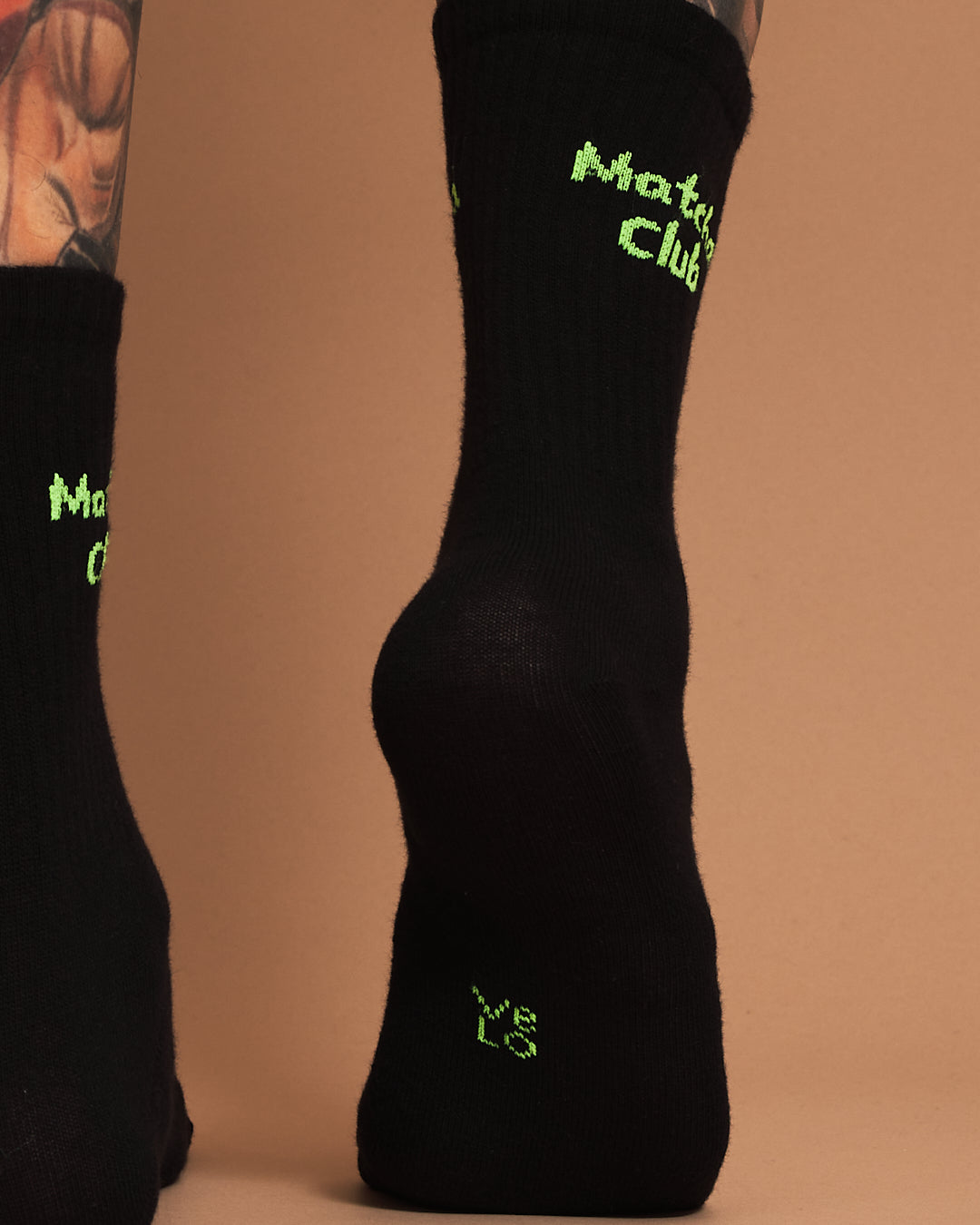 Back view of Matcha Club Black Socks