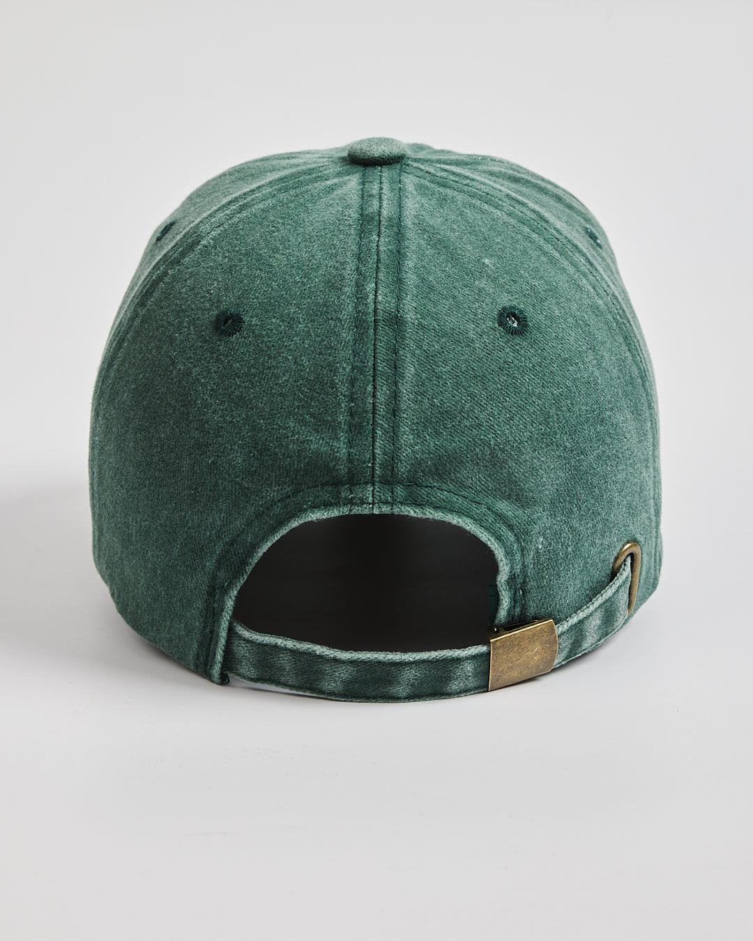Back view of Matcha Club Dark Green Washed Cap