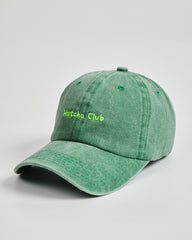 Side view of Matcha Club Green Washed Cap