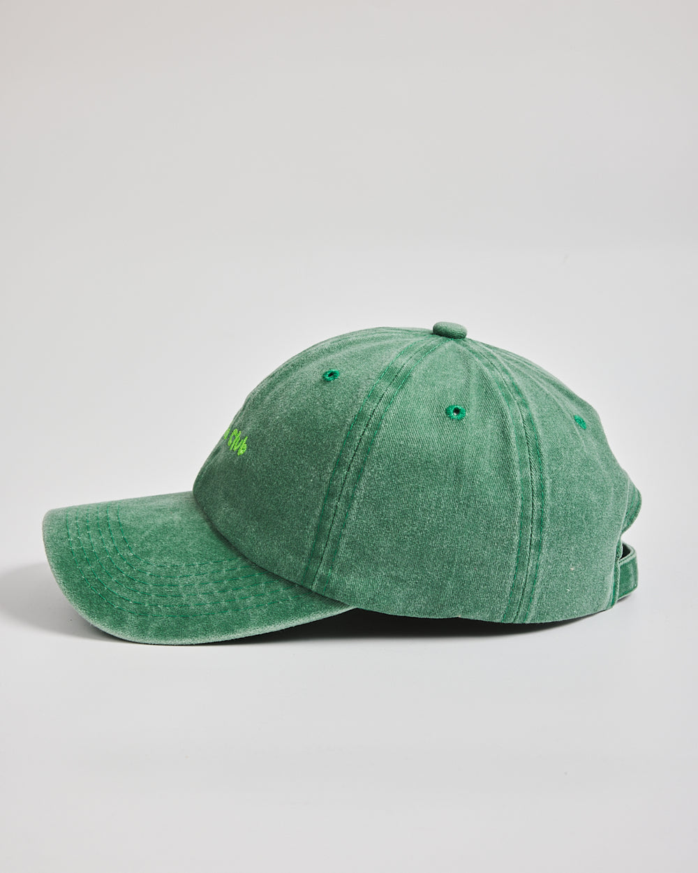 Matcha Club Green Washed Cap on a light gray background