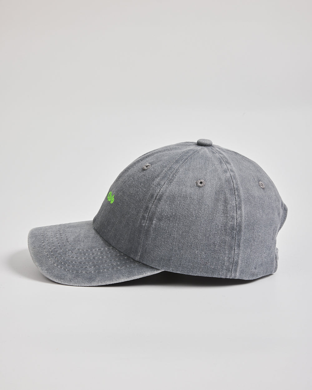 Matcha Club Grey Washed Cap on a light gray background