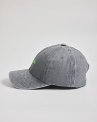 Matcha Club Grey Washed Cap on a light gray background