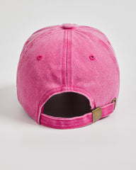 Back view of Matcha Club Hot Pink Washed Caps