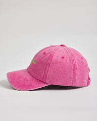 Matcha Club Hot Pink Washed Caps on a light gray background