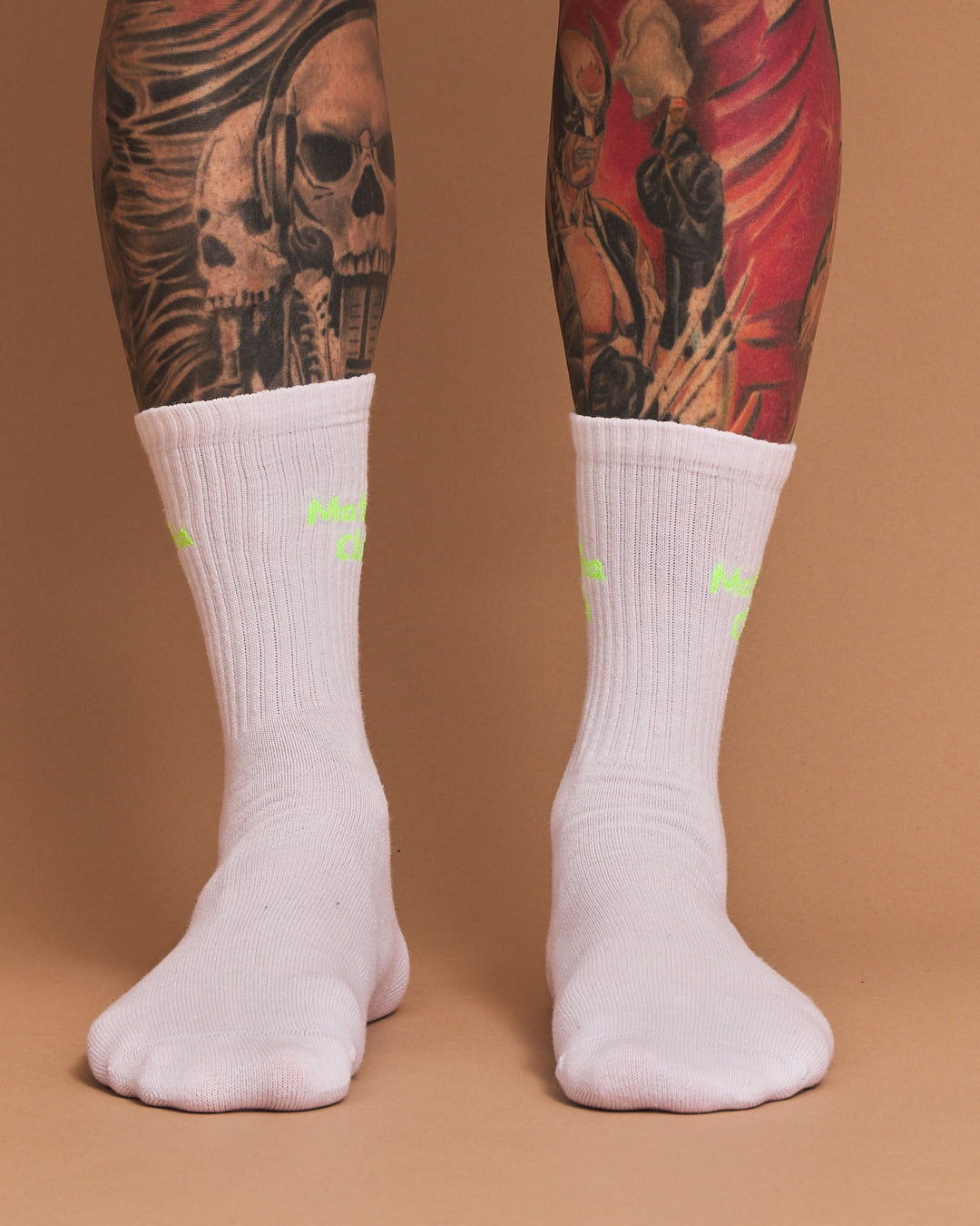 Front view of Matcha Club White Socks