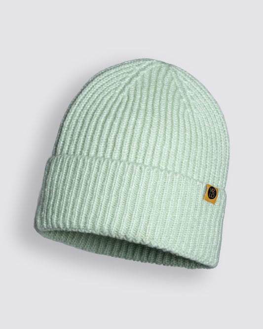 Front view of Mint Green Lux Beanie
