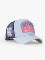 Side view of Mom Blue Trucker Hat