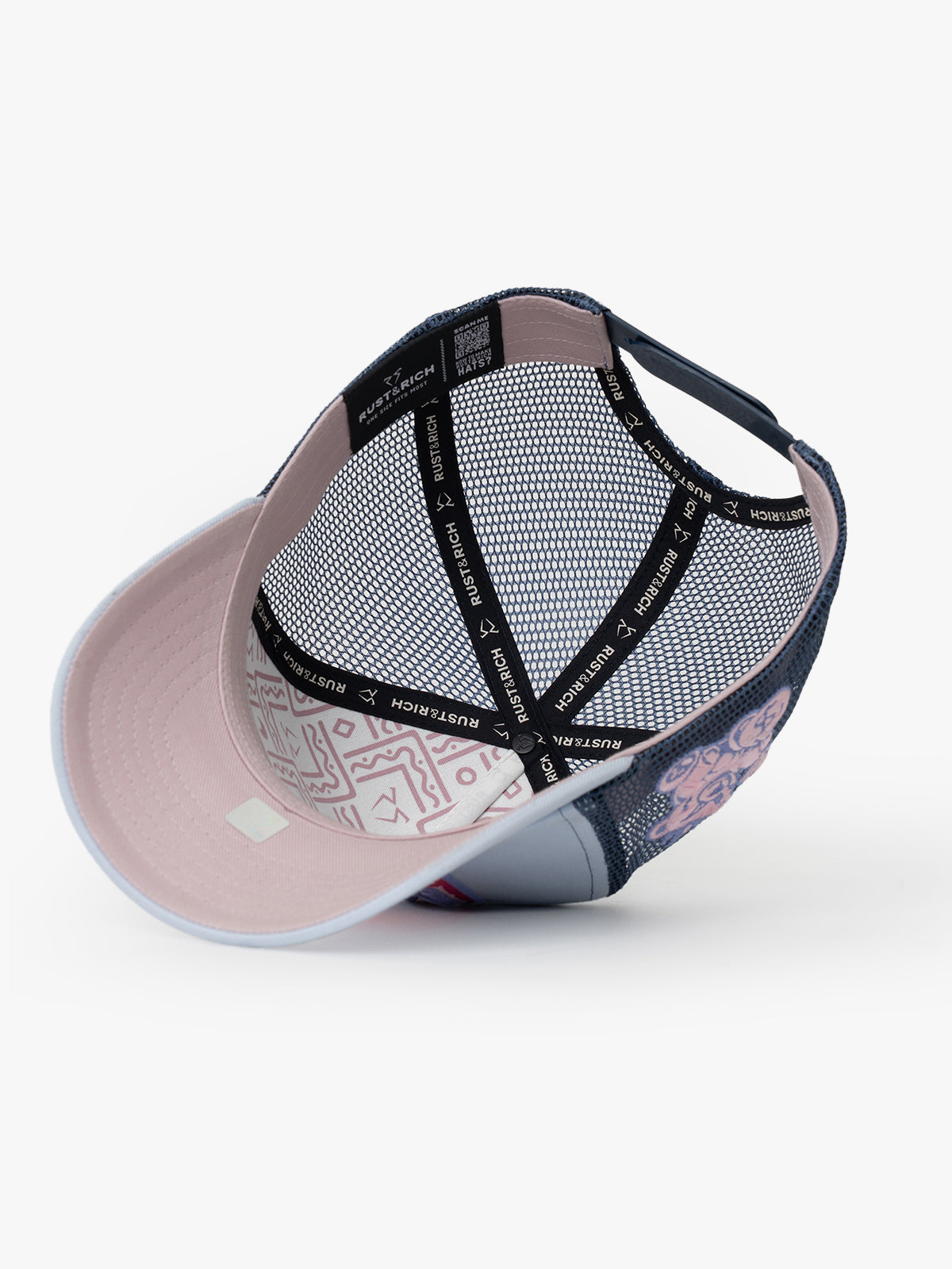 Mom Blue Trucker Hat on a white background