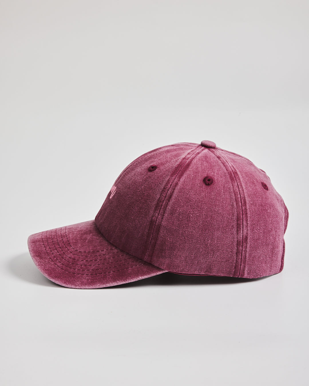 Mom Burgundy Washed Cap on a light gray background