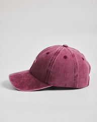 Mom Burgundy Washed Cap on a light gray background