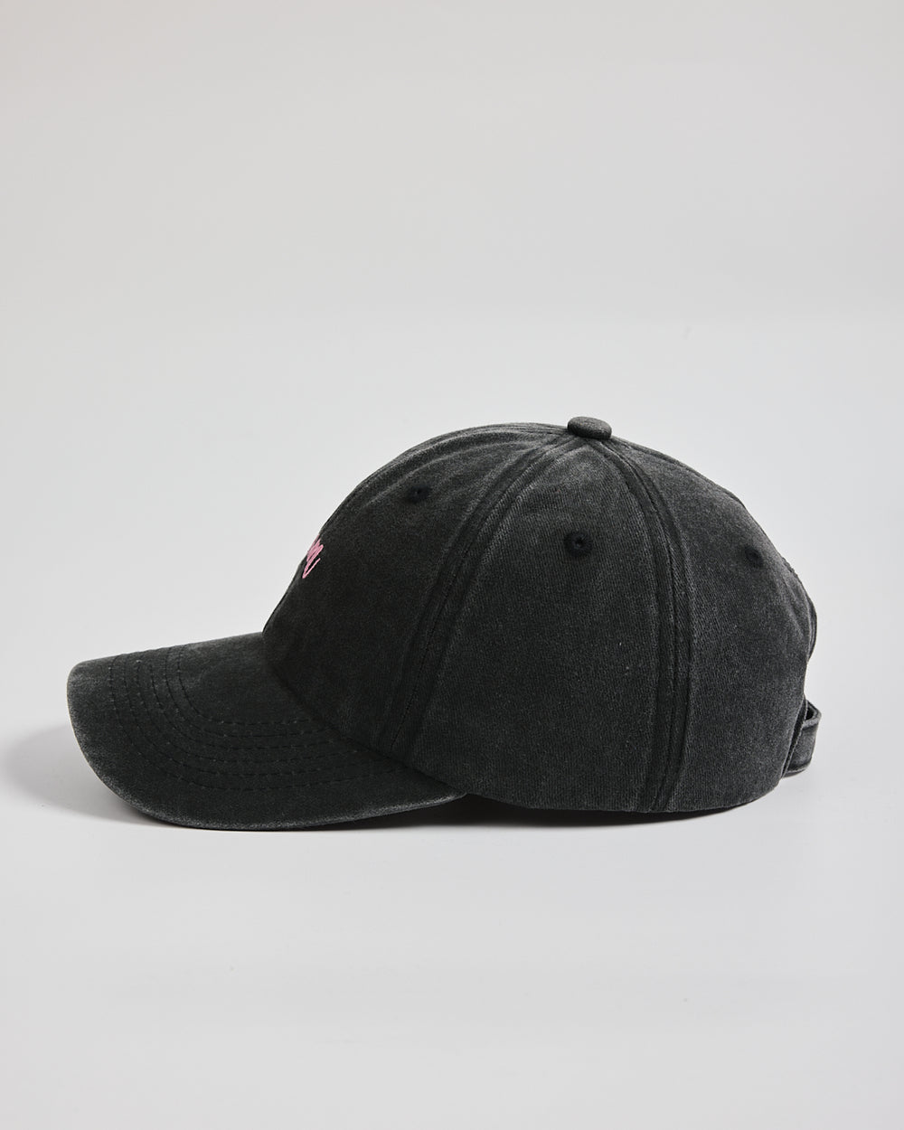 Mom Deep Black Washed Cap on a light gray background