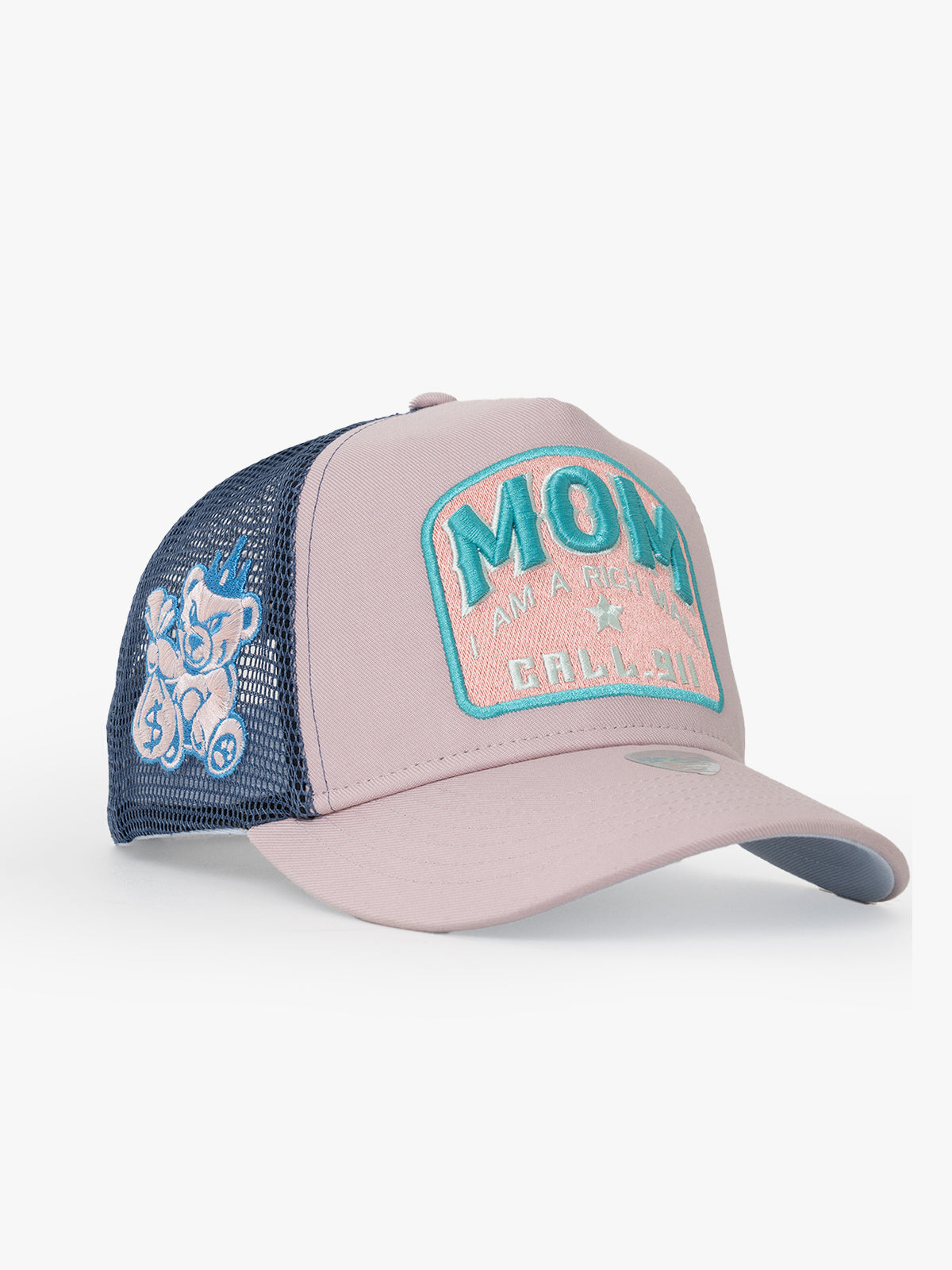 Side view of Mom Powder Trucker Hat