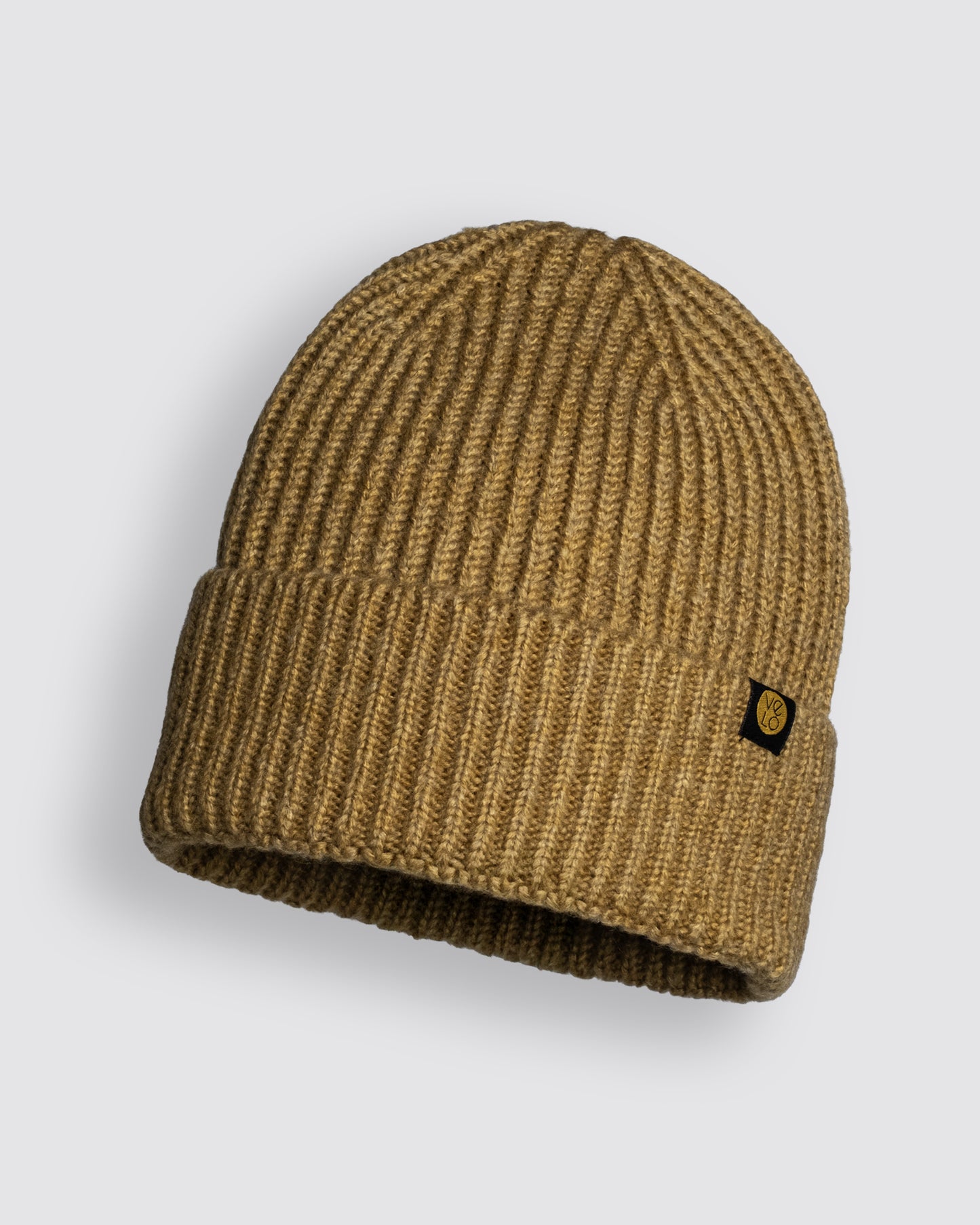 Front view of Mustard Yellow Lux Beanie