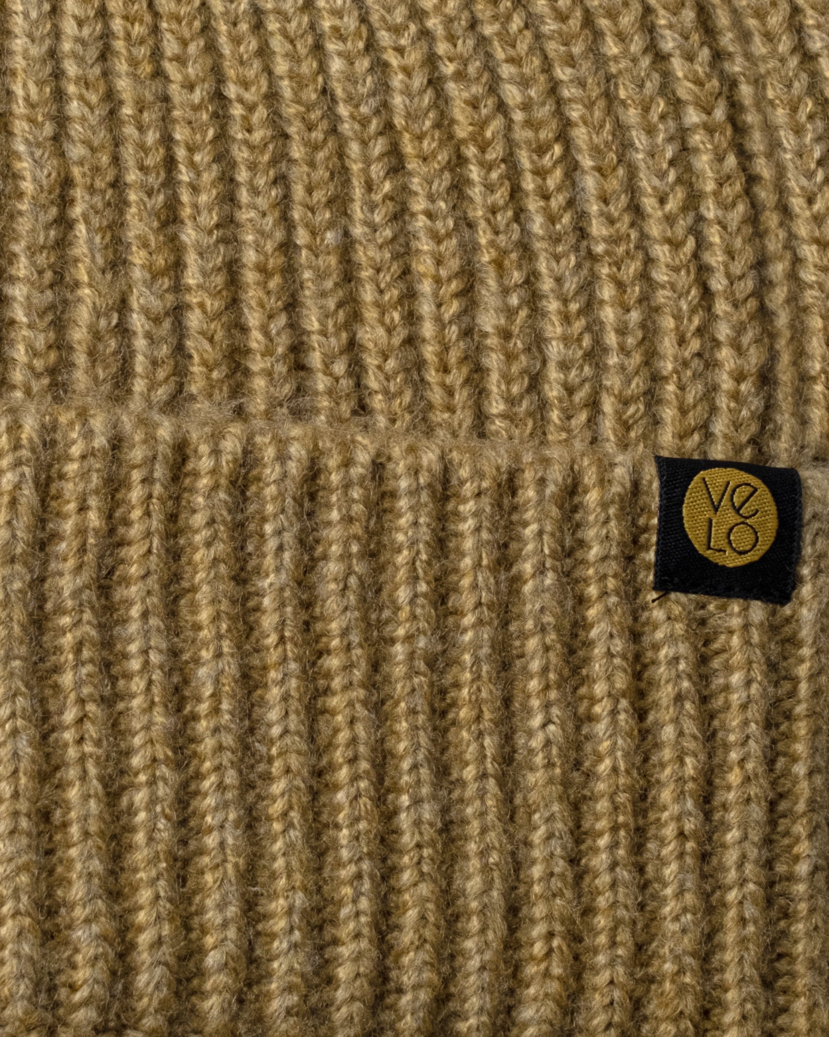Close view of Mustard Yellow Lux Beanie