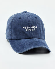 Need More Coffee Navy Washed Cap