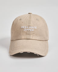 Front view of Need More Coffee Oat Washed Cap