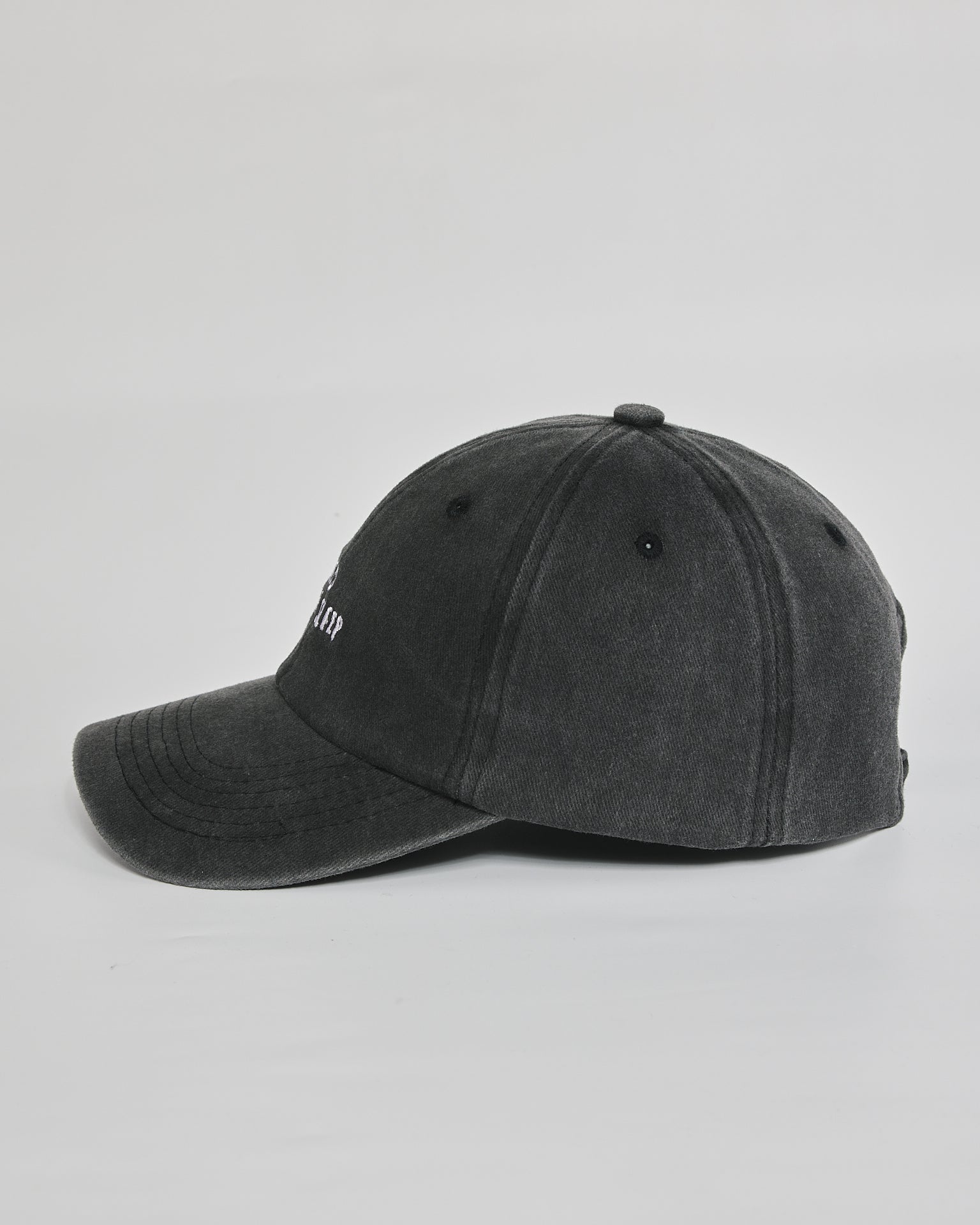 Need More Sleep black washed cap - angled view