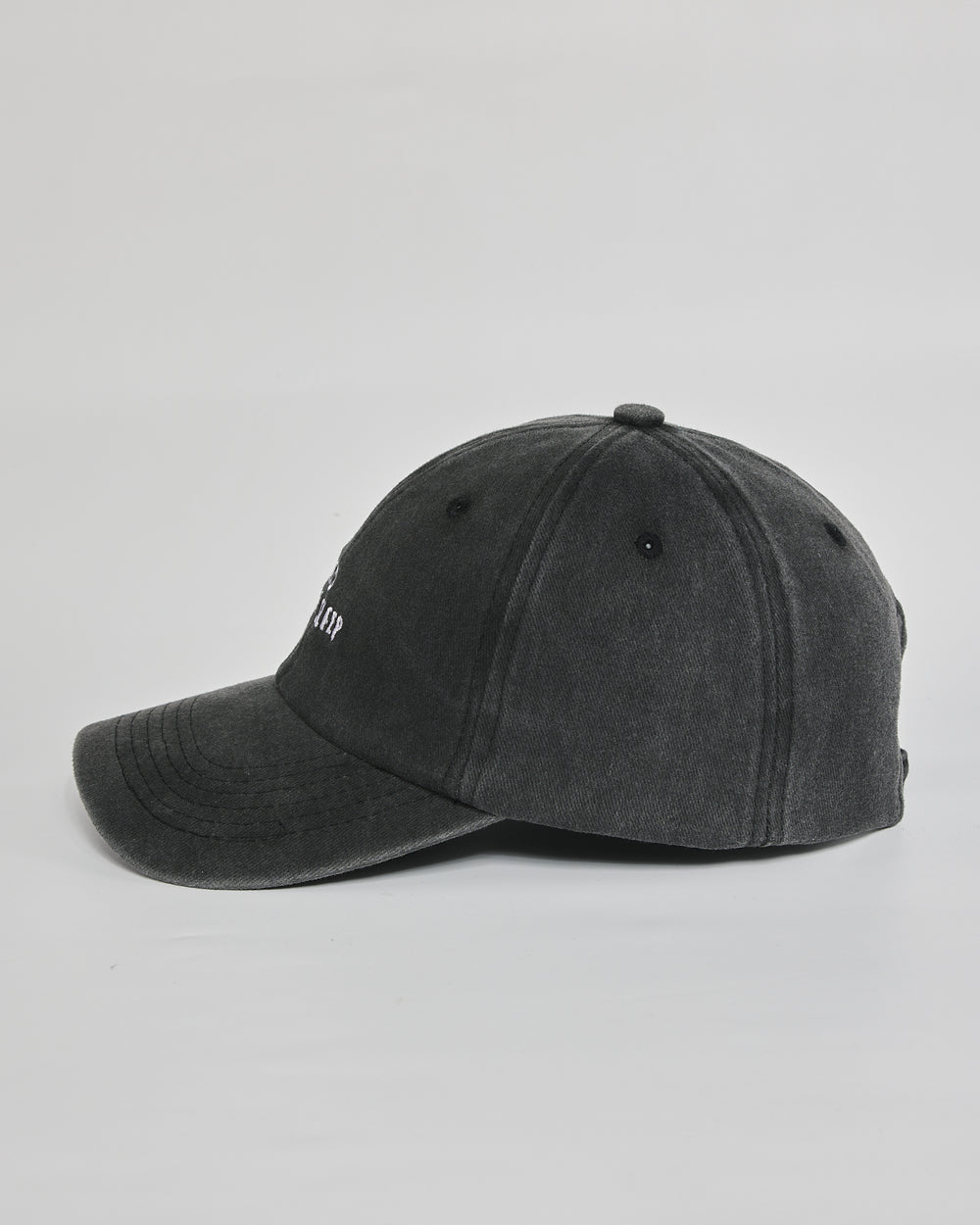 Need More Sleep black washed cap - angled view