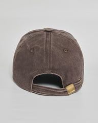 Need More Sleep brown washed cap - back view