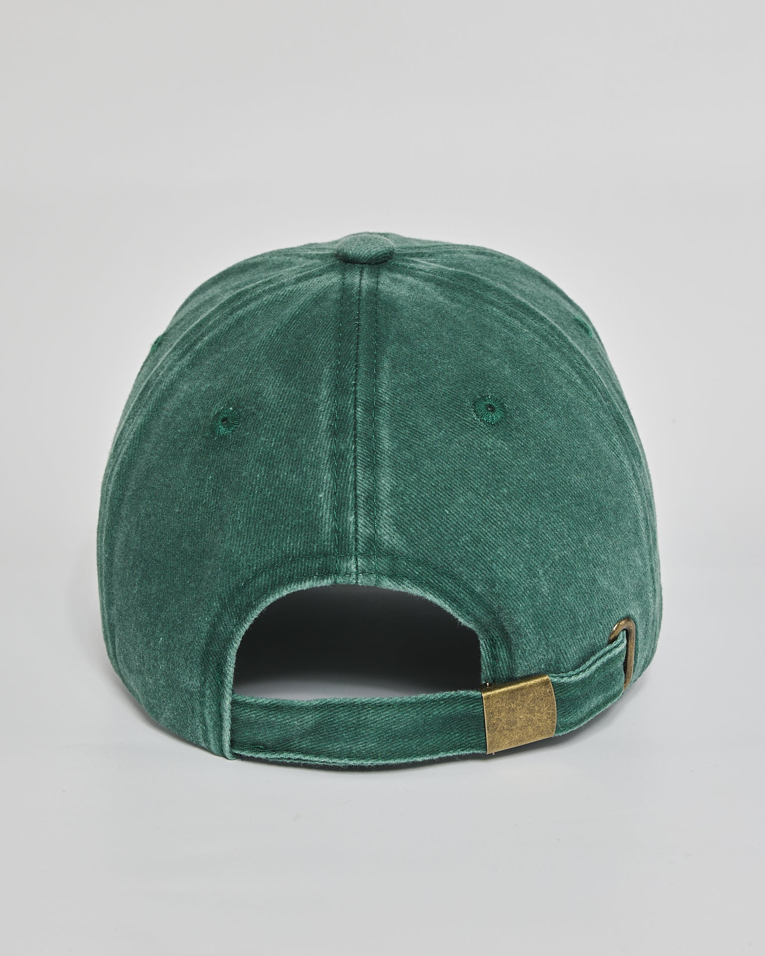 Need More Sleep forest green washed cap - back view