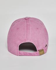 Need More Sleep pink washed cap - back view