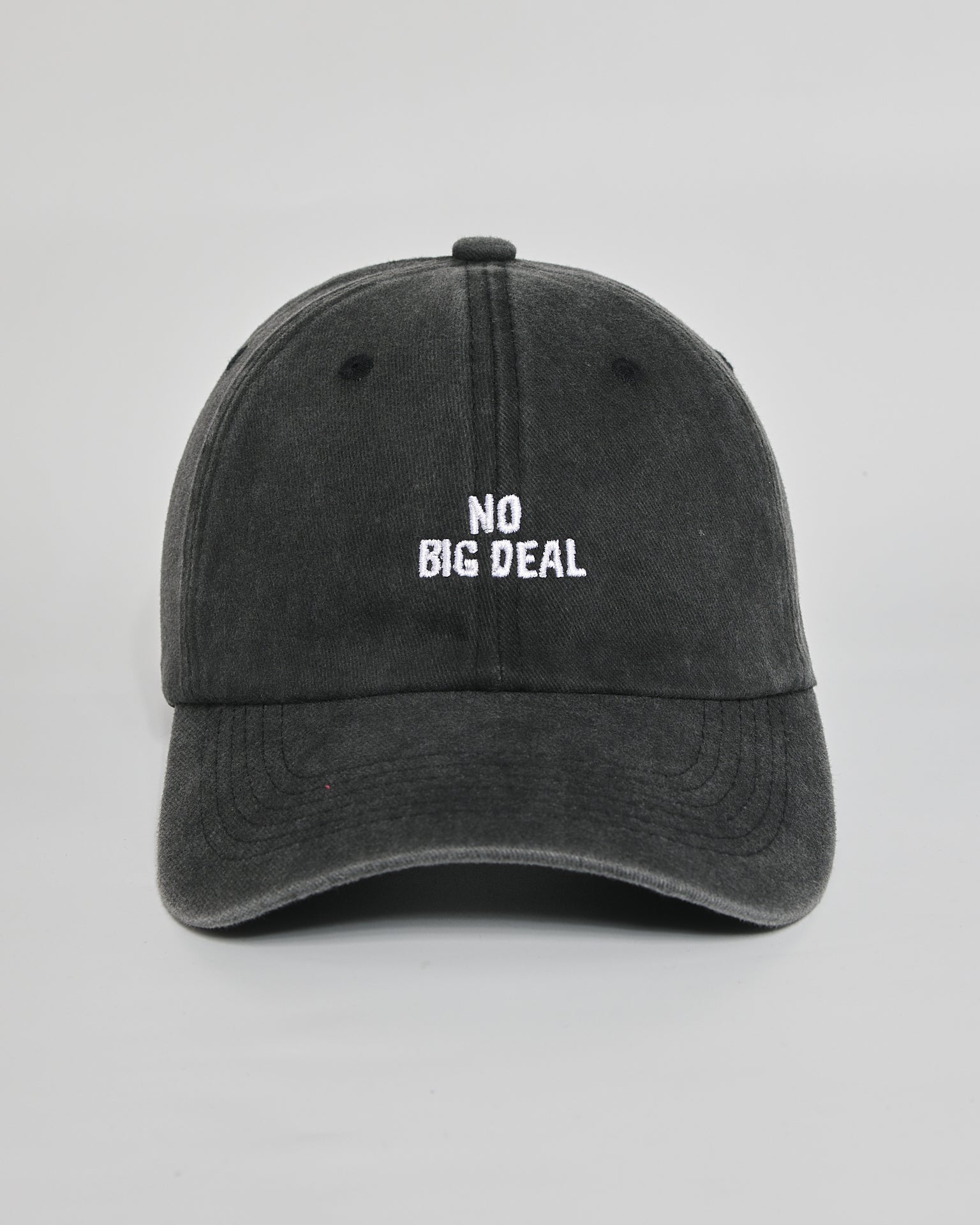 No Big Deal black washed cap - front view