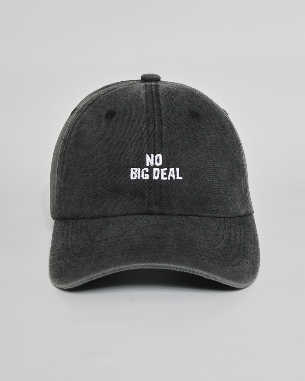No Big Deal black washed cap - front view