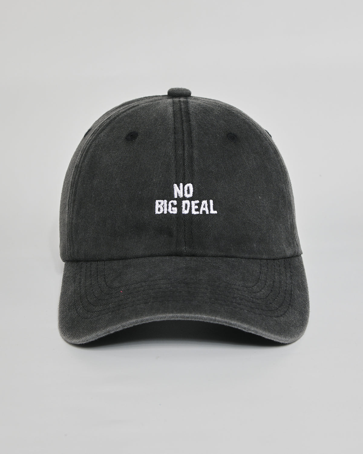 No Big Deal black washed cap - front view