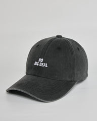 No Big Deal black washed cap - side view
