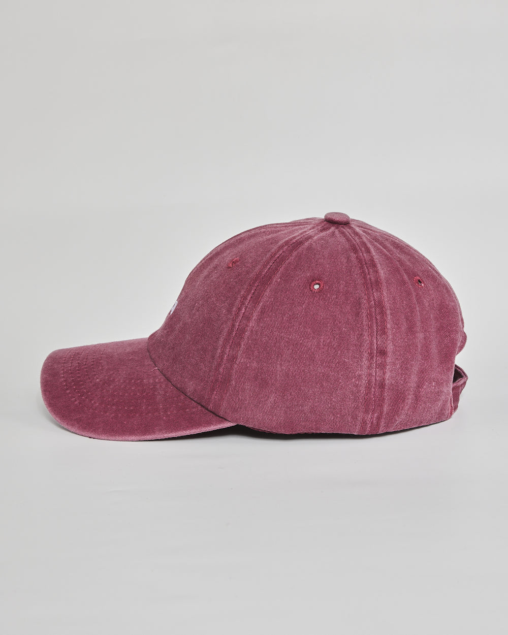 No Big Deal burgundy washed cap - angled view