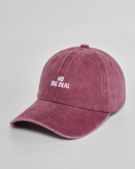 No Big Deal burgundy washed cap - side view