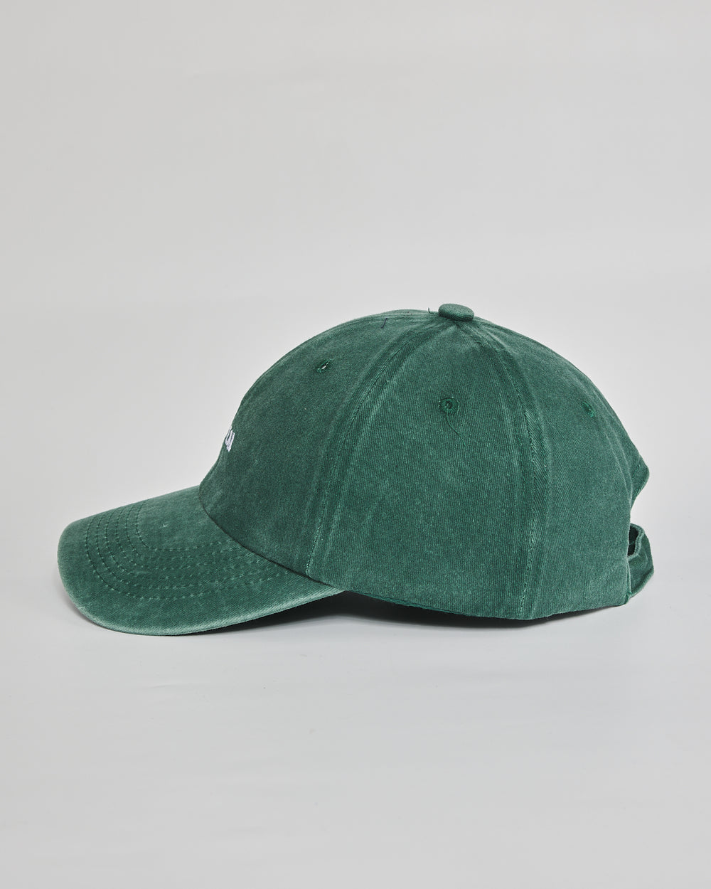 No Big Deal forest green washed cap - angled view
