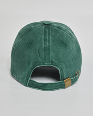 No Big Deal forest green washed cap - back view