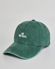 No Big Deal forest green washed cap - side view