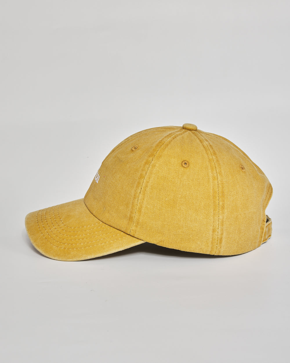 No Big Deal mustard washed cap - angled view