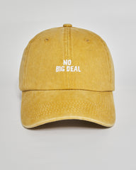No Big Deal mustard washed cap - front view