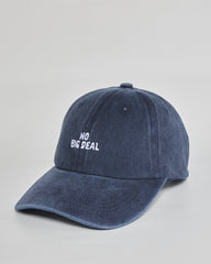 No Big Deal navy washed cap - side view